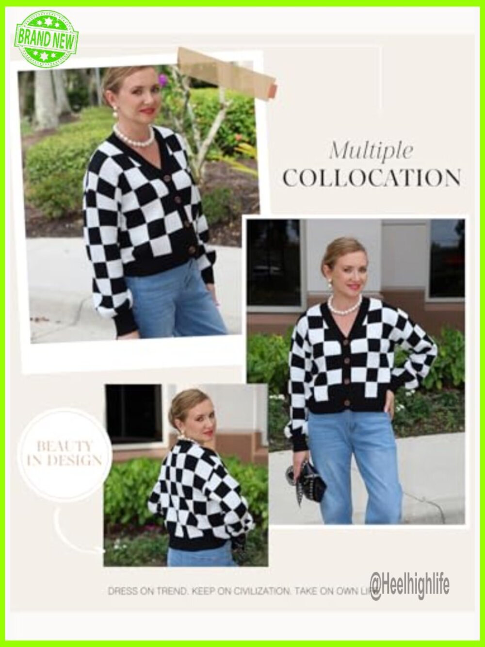 Cropped Cable Knit Cardigan V-Neck Button Down Long Sleeve - Picture 5 of 7